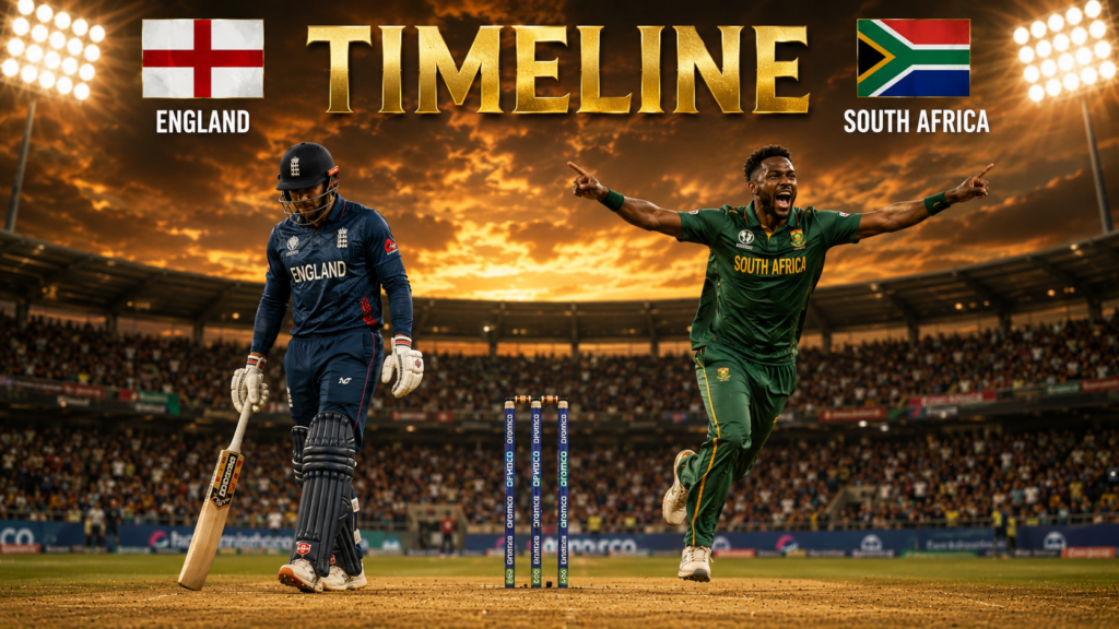 England Cricket Team Vs South Africa National Cricket Team Timeline